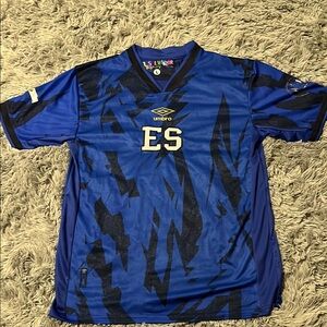 Umbro Electric Blue and Black Patterned Jersey